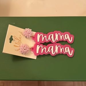 See Bead Acrylic Pink Mama Earrings